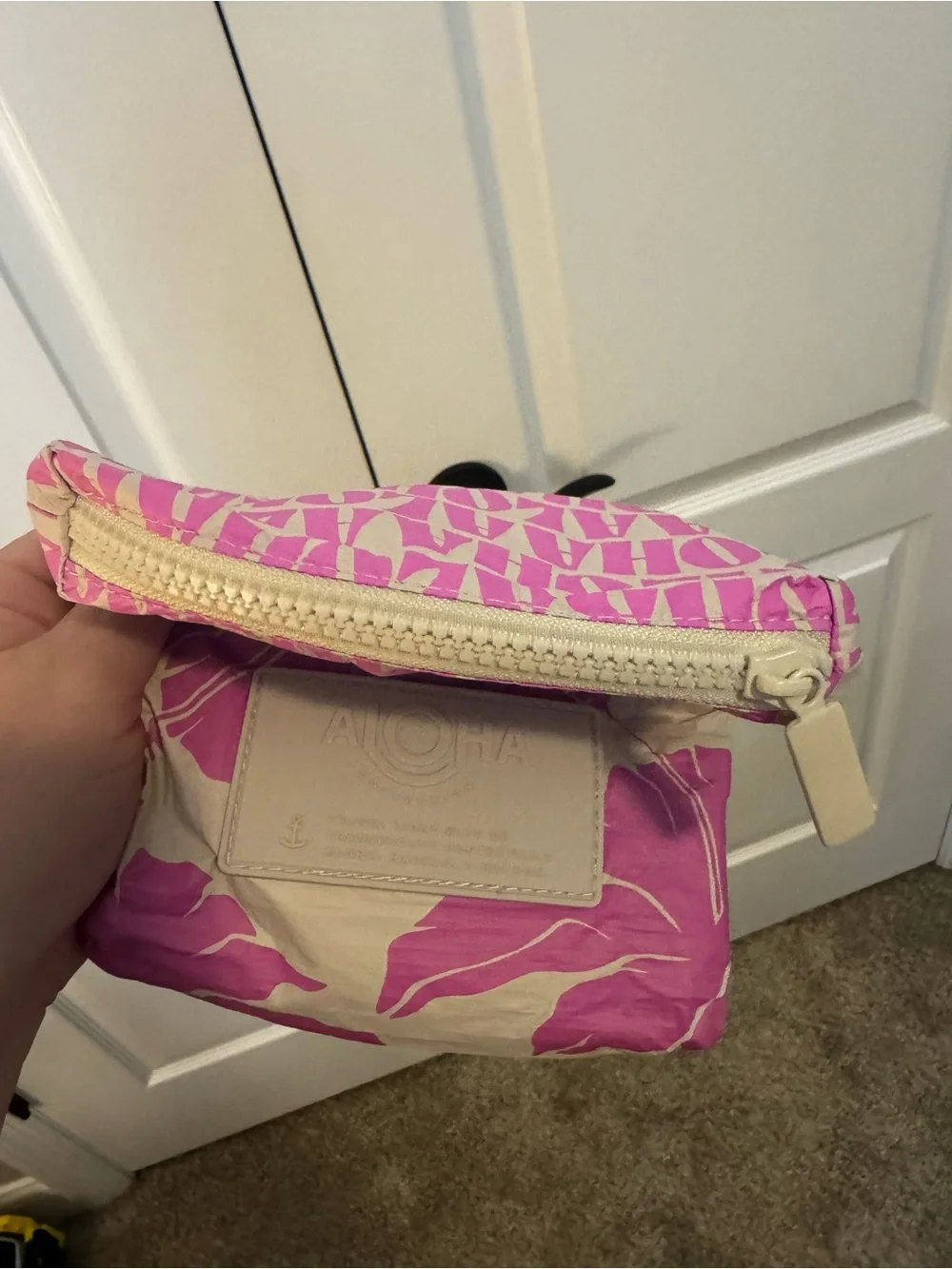 ALOHA Splashproof Collection Pink & Cream Travel Pouch Set- Mini set of two